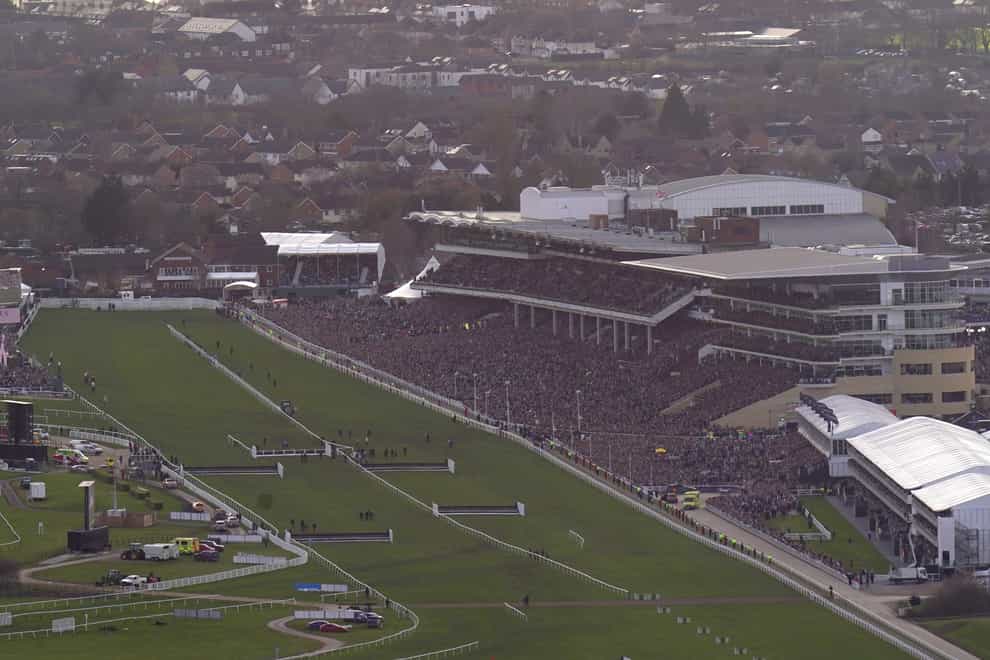 The view from Cleeve Hill of Cheltenham racecourse (Jacob King/PA)