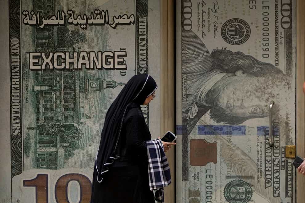 The Egyptian pound has slipped sharply against the dollar (AP)