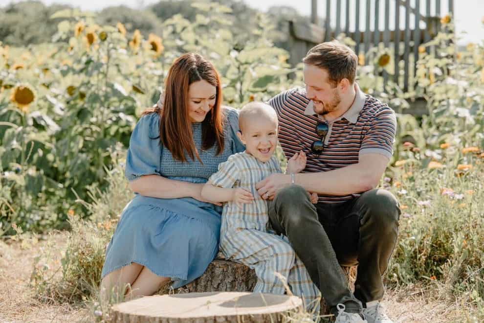 Lucy and Arron Mellon-Jameson have donated 571 books to Sheffield Children’s Hospital (Lucy and Arron Mellon-Jameson/PA)