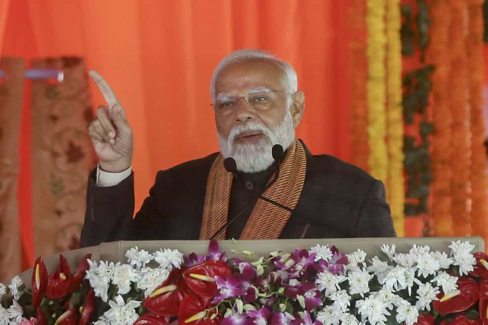 Narendra Modi announced development projects during his address (AP)