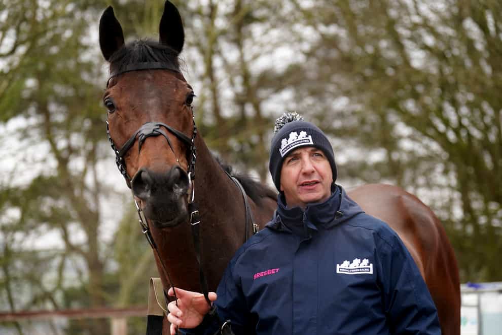 Fergal O’Brien with Crambo, perhaps his best chance of a first Festival winner (Adam Davy/PA)