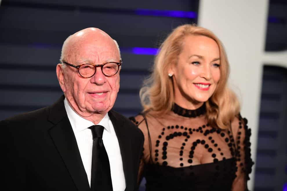 Rupert Murdoch and his former wife Jerry Hall (Ian West/PA)