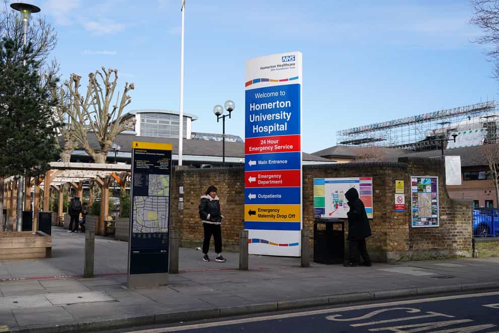 Homerton University Hospital in east London where the Homerton Fertility Centre is located (Jordan Pettitt/PA)