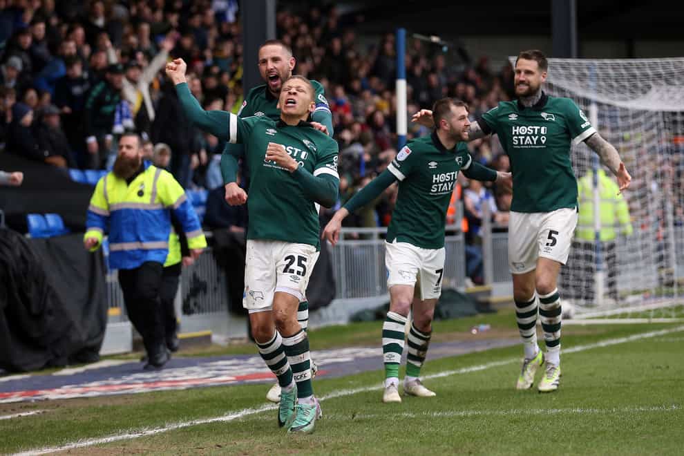 Dwight Gayle was on the scoresheet in Derby’s win at Bristol Rovers/PA)