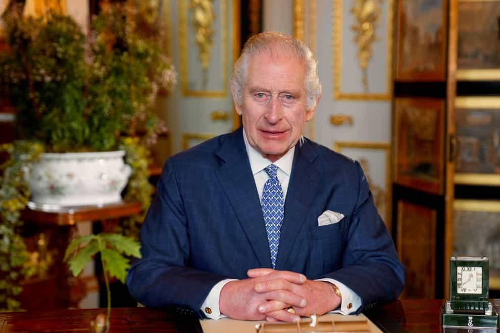 The King recording his Commonwealth Day address (Royal Household/PA)