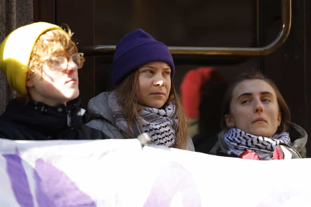 Climate activist Greta Thunberg, centre (Christine Olsson/TT News Agency via AP)