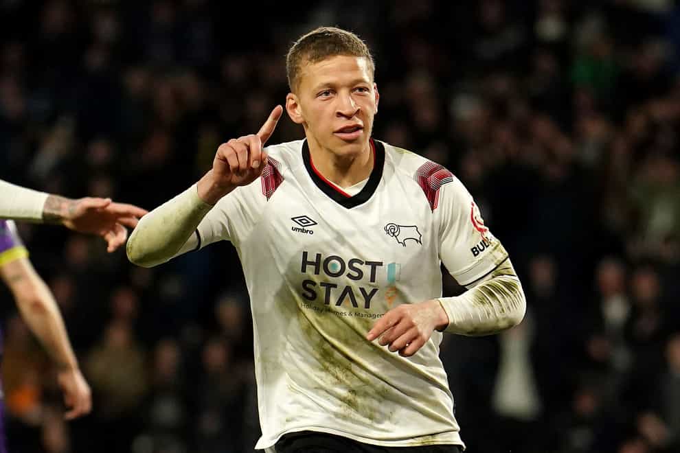 Dwight Gayle opened the scoring for Derby (Martin Rickett/PA)