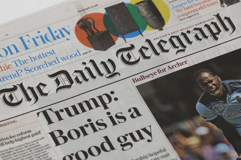 Foreign governments are set to be banned from owning British newspapers following concern about a possible takeover of The Daily Telegraph backed by Abu Dhabi (Jonathan Brady/PA)