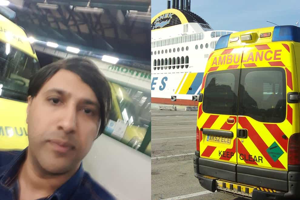 (left) Umran in 2022 at the Ukraine border, and (right) Umran gets a ship from Italy to Greece on his way to Syria (Umran Ali Javaid)