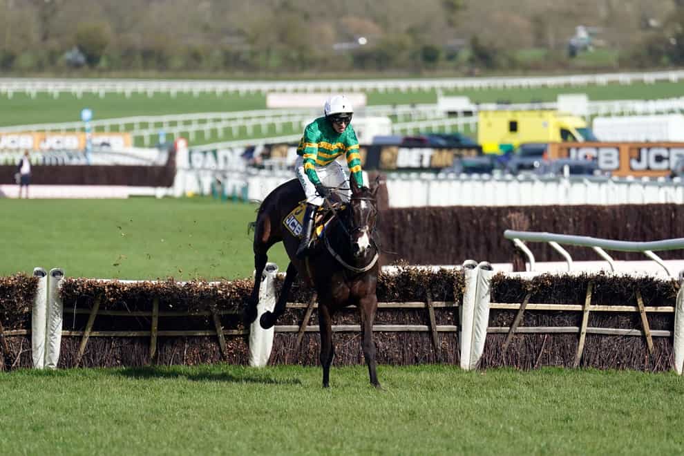 Majborough ridden by Mark Walsh on their way to winning the JCB Triumph Hurdle on day four of the 2024 Cheltenham Festival at Cheltenham Racecourse. Picture date: Friday March 15, 2024.
