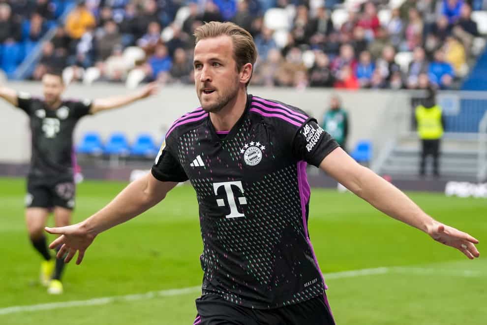 Harry Kane set a new Bundesliga record with his 31st goal in the German top flight (Michael Probst/AP)