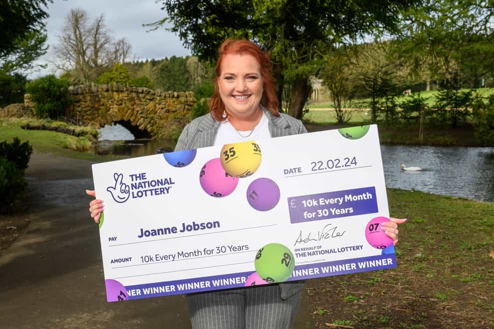 Joanne Jobson, from Hartlepool, won the National Lottery’s Set For Life jackpot (Anthony Devlin/PA)