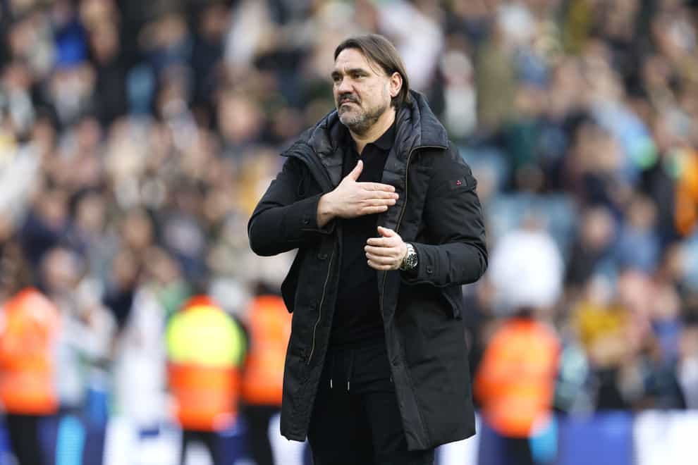 Leeds United manager Daniel Farke applauds the fans after the final whistle in the Sky Bet Championship match at Elland Road, Leeds. Picture date: Sunday March 17, 2024.