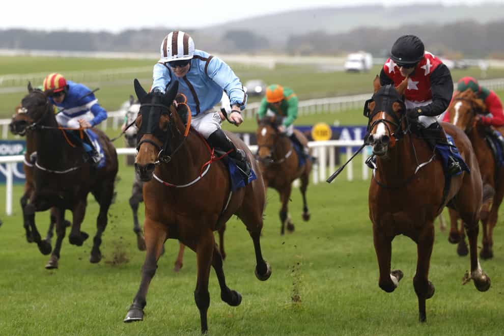 Chazzesmee ridden by jockey Joey Sheridan (left) on their way to winning the Nua Healthcare Irish Lincolnshire (Damien Eagers/PA)