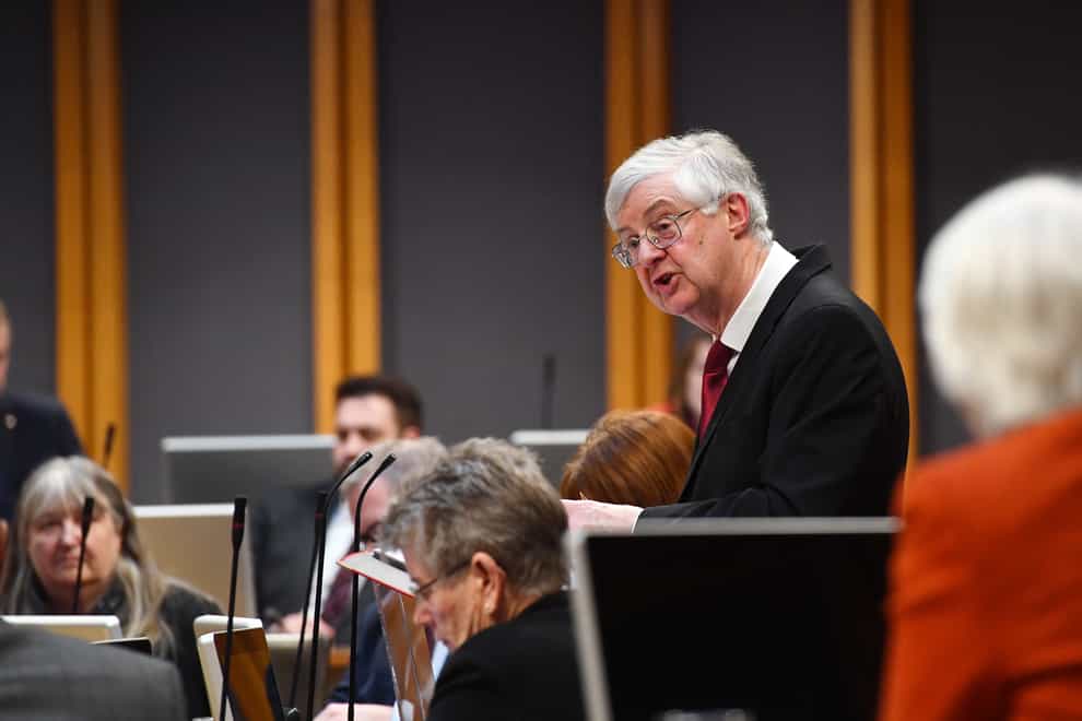 Mark Drakeford during his final First Minister’s Questions at the Senedd in Cardiff (Welsh Government/PA)