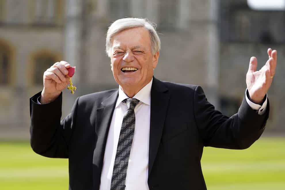 DJ Tony Blackburn was presented with his OBE for services to broadcasting and charity by the Princess Royal in an investiture ceremony at Windsor Castle (Andrew Matthews/PA)