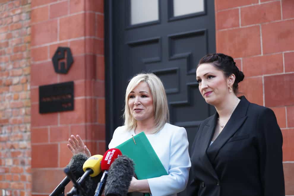 First Minister Michelle O’Neill (left) and Deputy First Minister Emma Little-Pengelly both commented on Leo Varadkar’s announcement he was stepping down as Taoiseach (Peter Morrison/PA)
