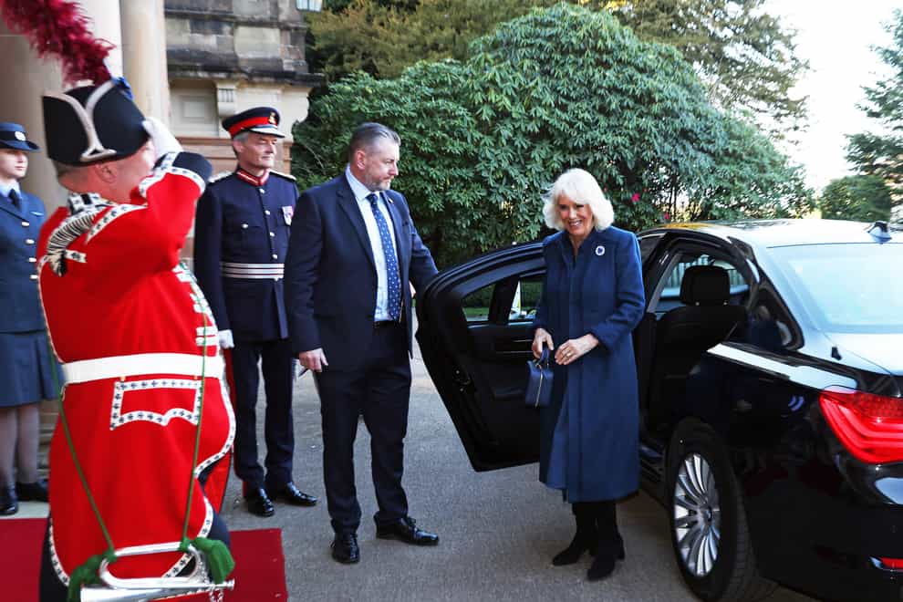 Queen Camilla arriving at Hillsborough Castle in Belfast on Wednesday night (Peter Morrison/PA)