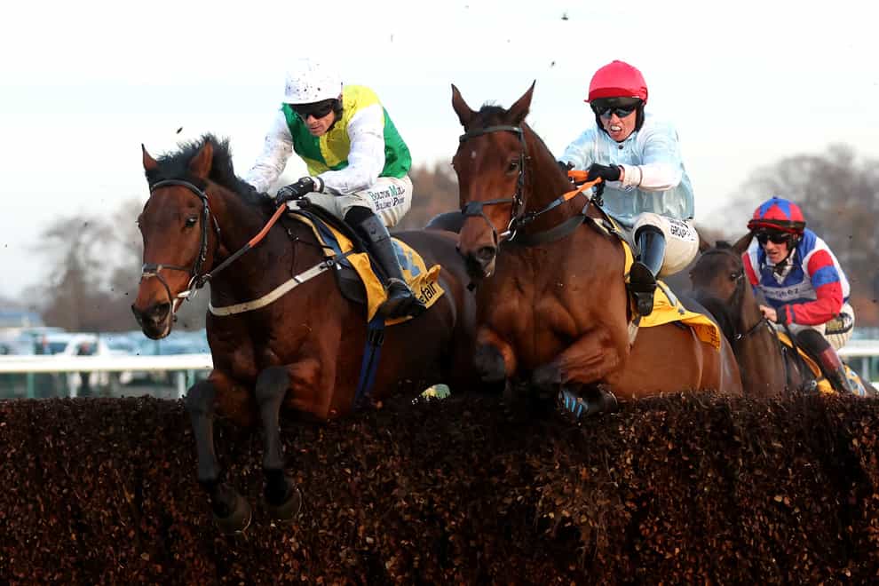 Famous Bridge ridden by Sean Quinlan (left) wins The Betfair “Free Racing Multiple Today” Handicap Chase during Betfair Chase Day at Haydock Park Racecourse (Nigel French/PA)