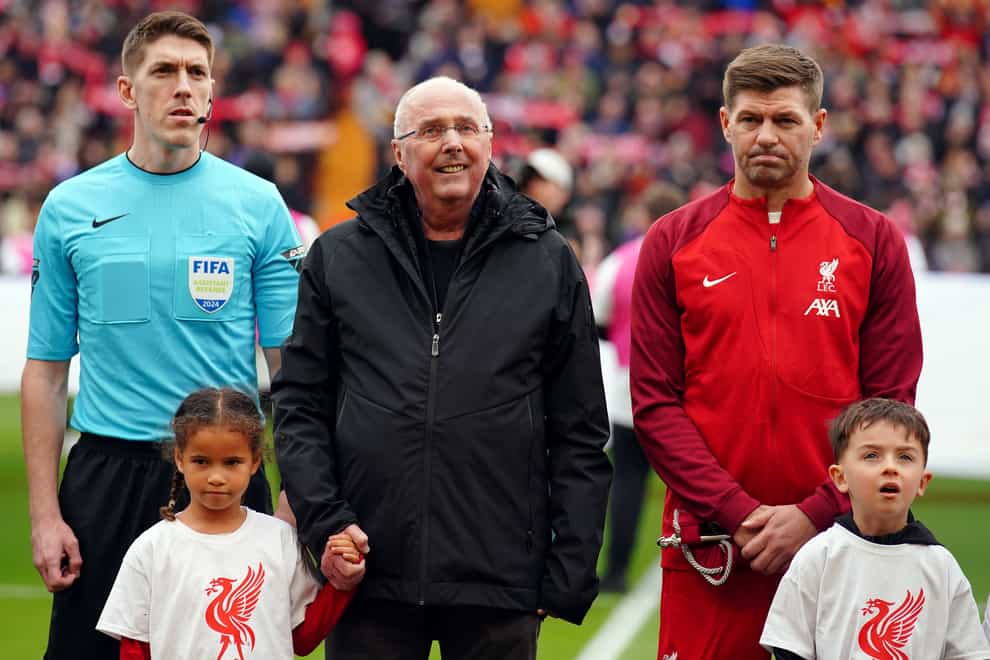 Sven-Goran Eriksson was part of the management team as Liverpool Legends beat Ajax Legends 4-2 at Anfield (Peter Byrne/PA)