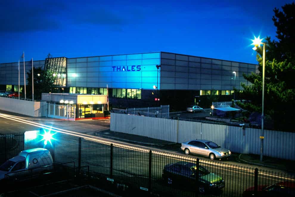 The Thales plant in east Belfast where missiles are manufactured (Thales/PA)