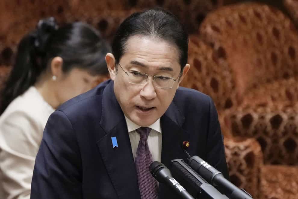 Japanese Prime Minister Fumio Kishida (Kyodo News via AP)