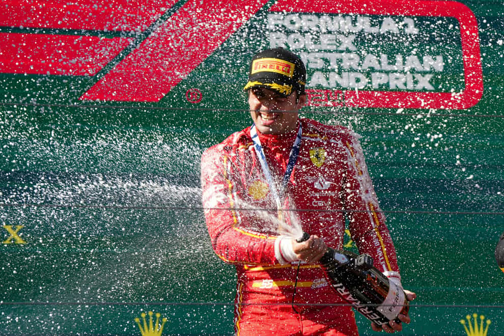 Carlos Sainz delivered the best drive of his career at the Australian Grand Prix just 16 days after an appendectomy to lead home a Ferrari one-two finish with Charles Leclerc (Asanka Brendon Ratnayake/AP)