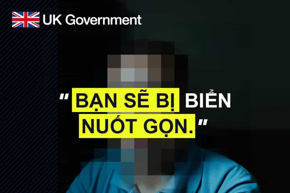 A social media campaign has been launched in Vietnam to deter migrants from coming to the UK illegally (Home Office/PA)