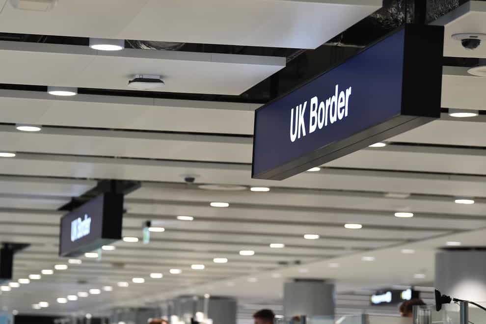 Passport control signs at Manchester Airport (PA)