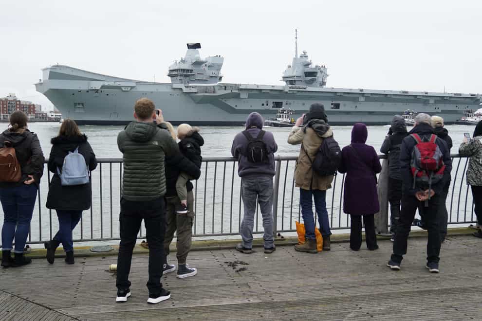 Royal Navy aircraft carrier HMS Prince of Wales returns to her home port of Portsmouth (Andrew Matthews/PA)