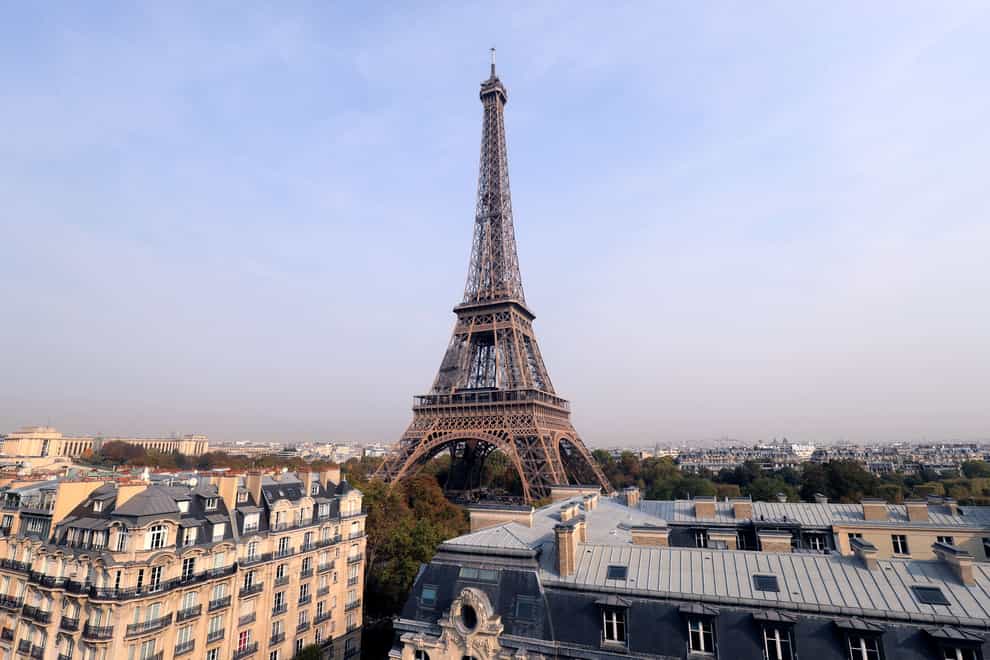 General view of the Eiffel Tower ahead of the 2024 Paris Olympic Games.
