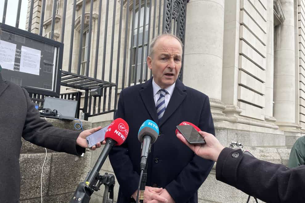 Micheal Martin said he has given legal staff in his department direction ‘to pursue a legal intervention’ into the South African case at the ICJ (Grainne Ni Aodha/PA)