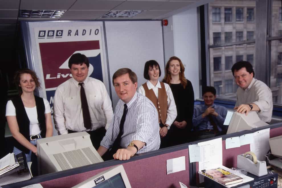 Production team members of BBC Radio 5 Live following its launch in 1994 (BBC)