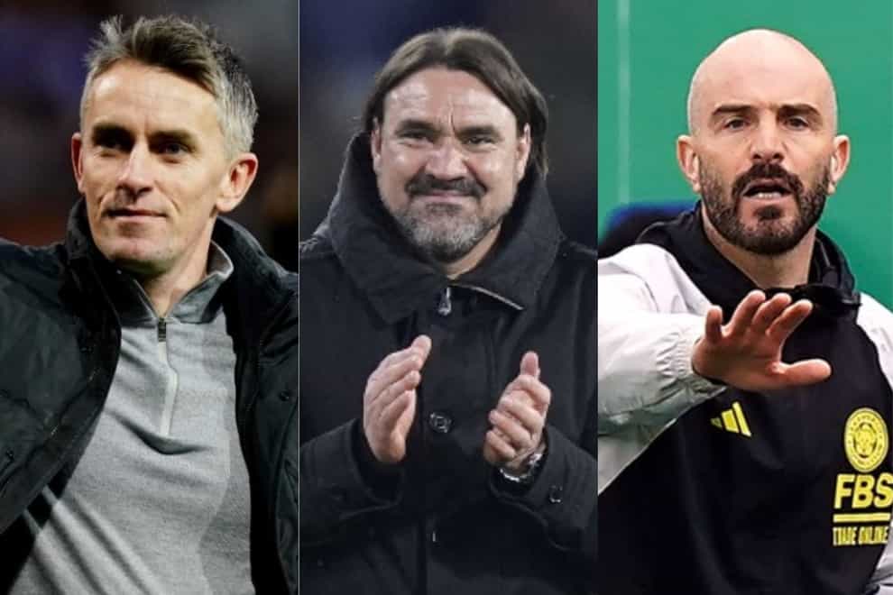 Kieran McKenna, Daniel Farke and Enzo Maresca could all lead their teams to 100 points (PA)