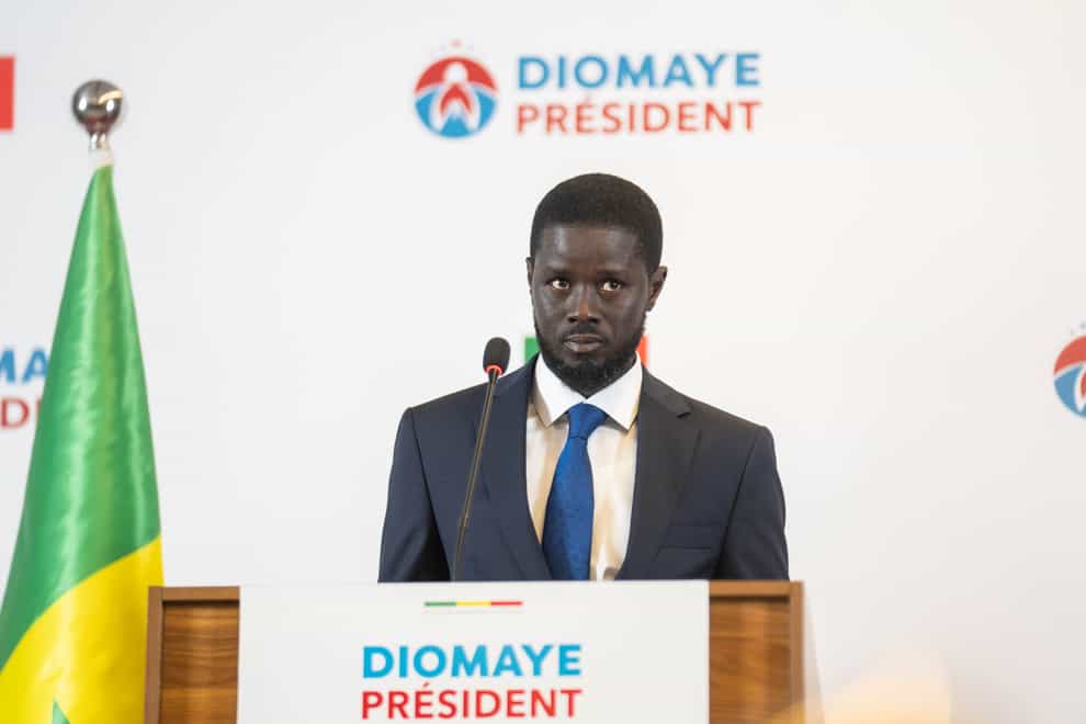 Bassirou Diomaye Faye holds a press conference (Mosa’ab Elshamy/AP)