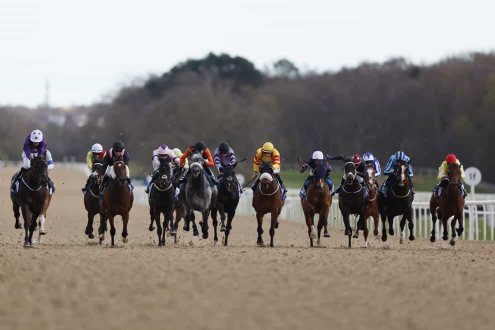 Runners and riders during the BetUK All-Weather Easter Classic at Newcastle (Richard Sellers/PA)