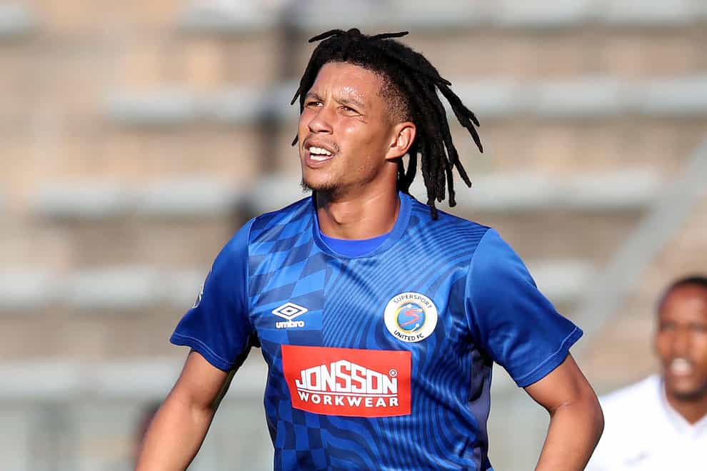 Luke Fleurs in action during a match between Supersport United and Richards Bay at the Lucas Moripe Stadium, Atteridgeville, South Africa, on January 22 2023 (Muzi Ntombela/BackpagePix via AP)