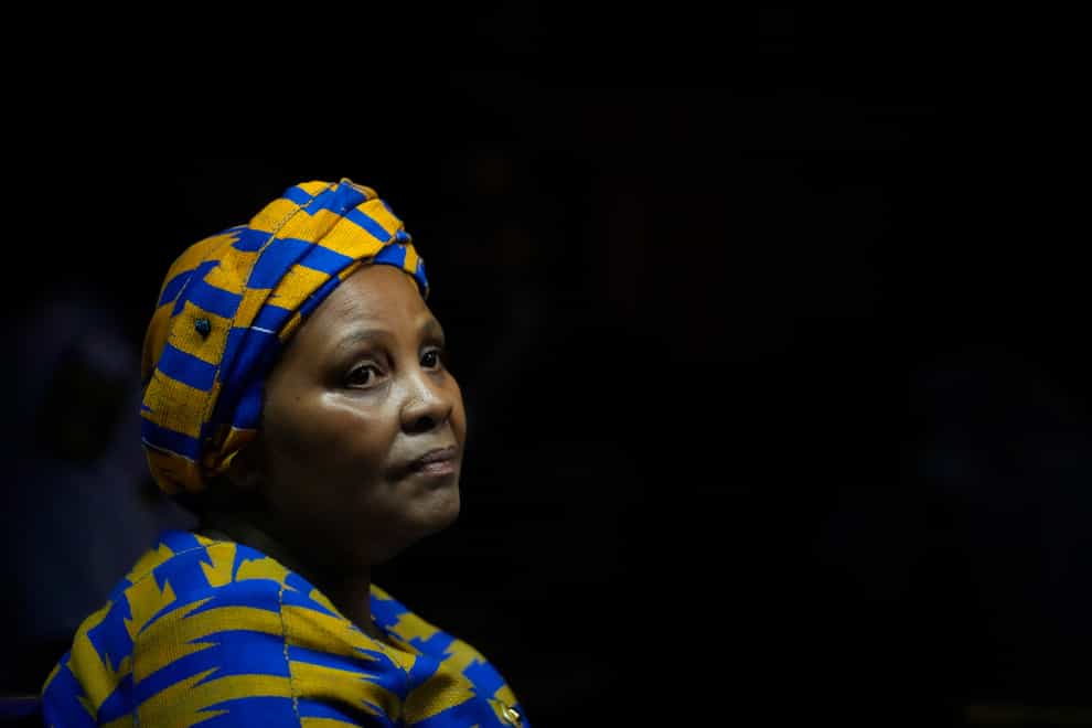 South Africa’s former parliament speaker Nosiviwe Mapisa-Nqakula arrives at the magistrates’ court in Pretoria, South Africa (Themba Hadebe/AP)