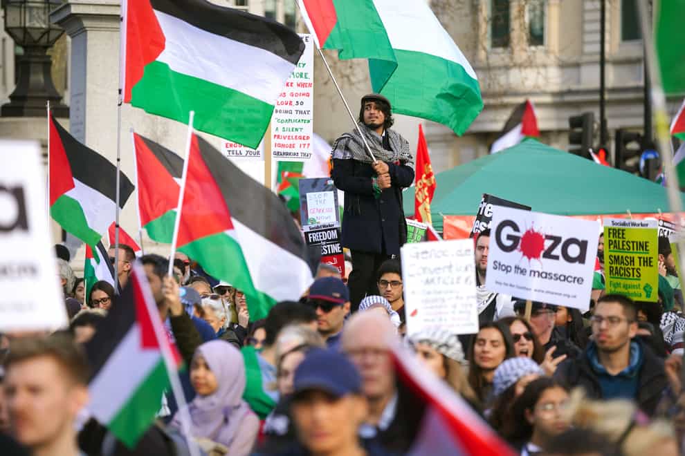 The Al Quds Day demonstration and pro-Israel counter protest come the same day new powers to prevent ‘disruptive’ protests come into force (Victoria Jones/PA)