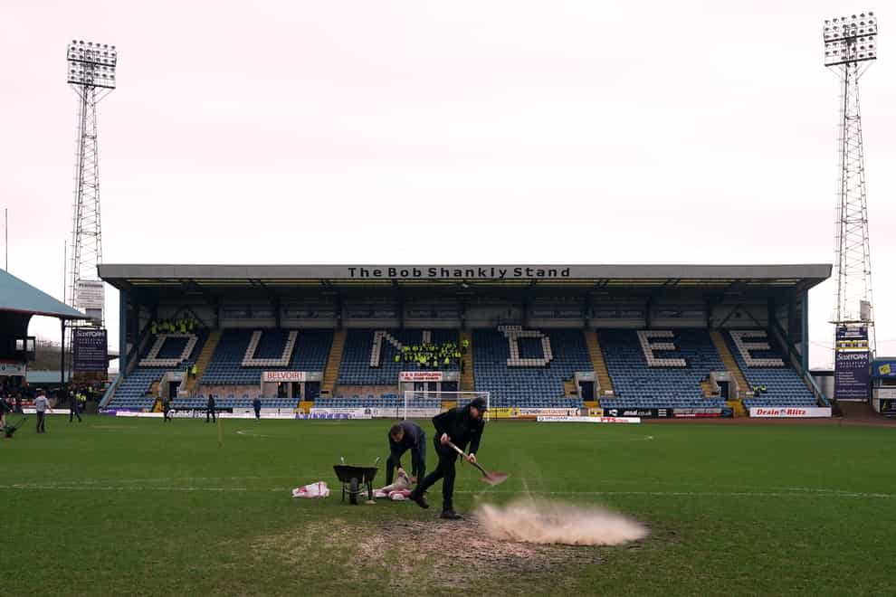 Dundee’s Dens Park pitch has been waterlogged several times this season (Andrew Milligan/PA)
