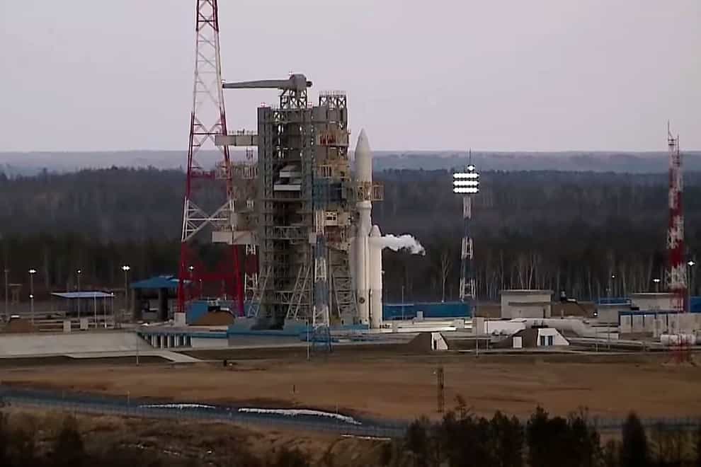 The rocket test launch was aborted for a second day in a row (Roscosmos space corporation via AP)