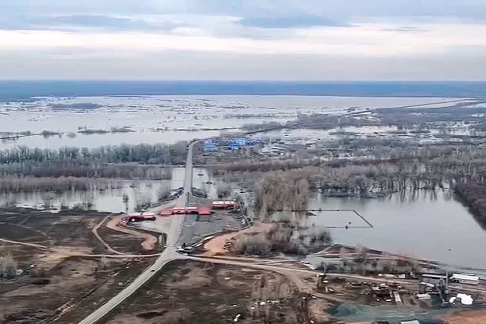 An area in the Orenburg region of Russia has flooded (Russian Emergency Ministry Press Service via AP)