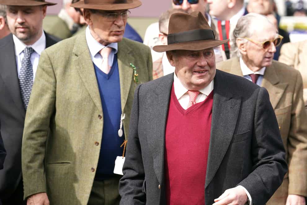 Trainer Nicky Henderson after his horse Sir Gino won the Boodles Anniversary 4-Y-O Juvenile Hurdle on day one of the 2024 Randox Grand National Festival at Aintree Racecourse, Liverpool. Picture date: Thursday April 11, 2024.