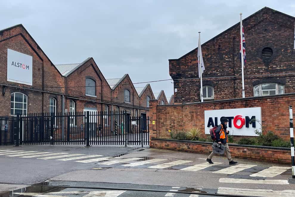 Production lines at Alstom’s Derby site stopped work on new trains last month due to a lack of orders (Matthew Cooper/PA)