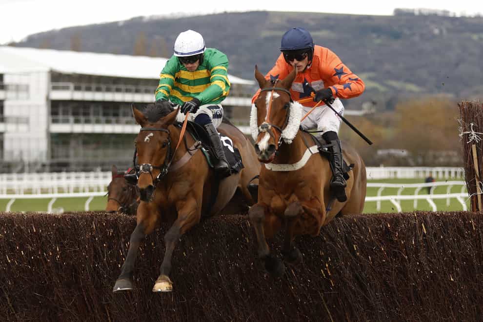 In Excelsis Deo (left) in action at Cheltenham (Nigel French/PA)