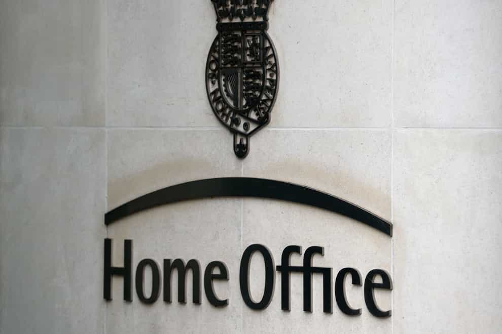 A view of signage for the Home Office in Westminster, London.