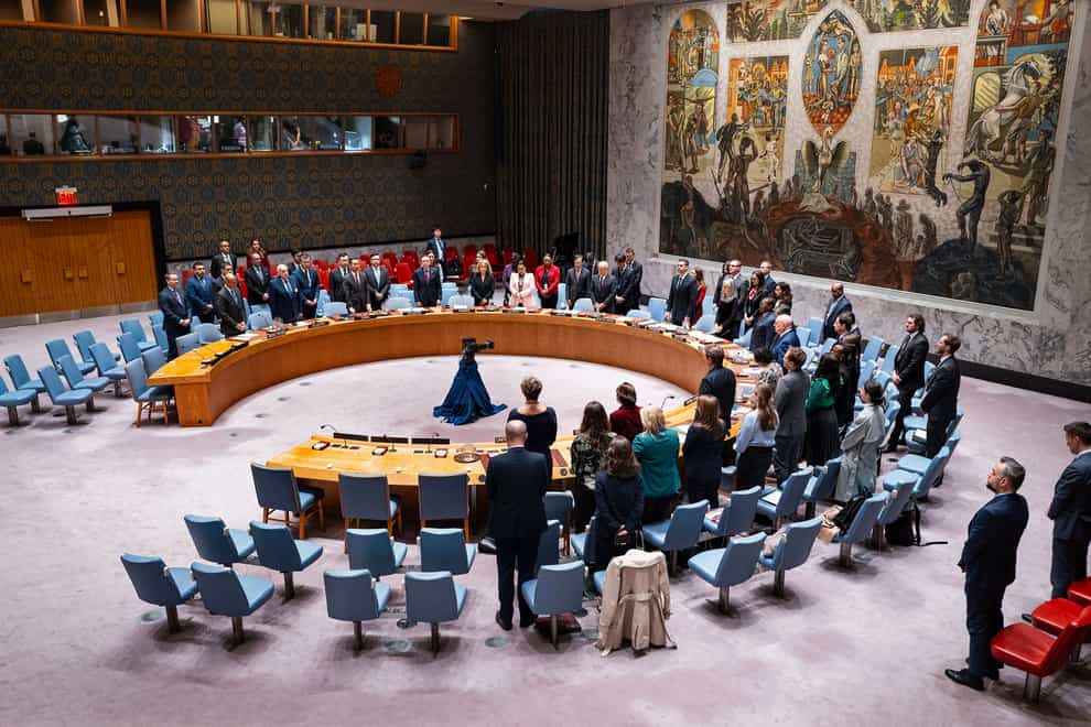 Members of the United Nations Security Council voted on a resolution backing Palestine’s full membership (Craig Ruttle/AP)
