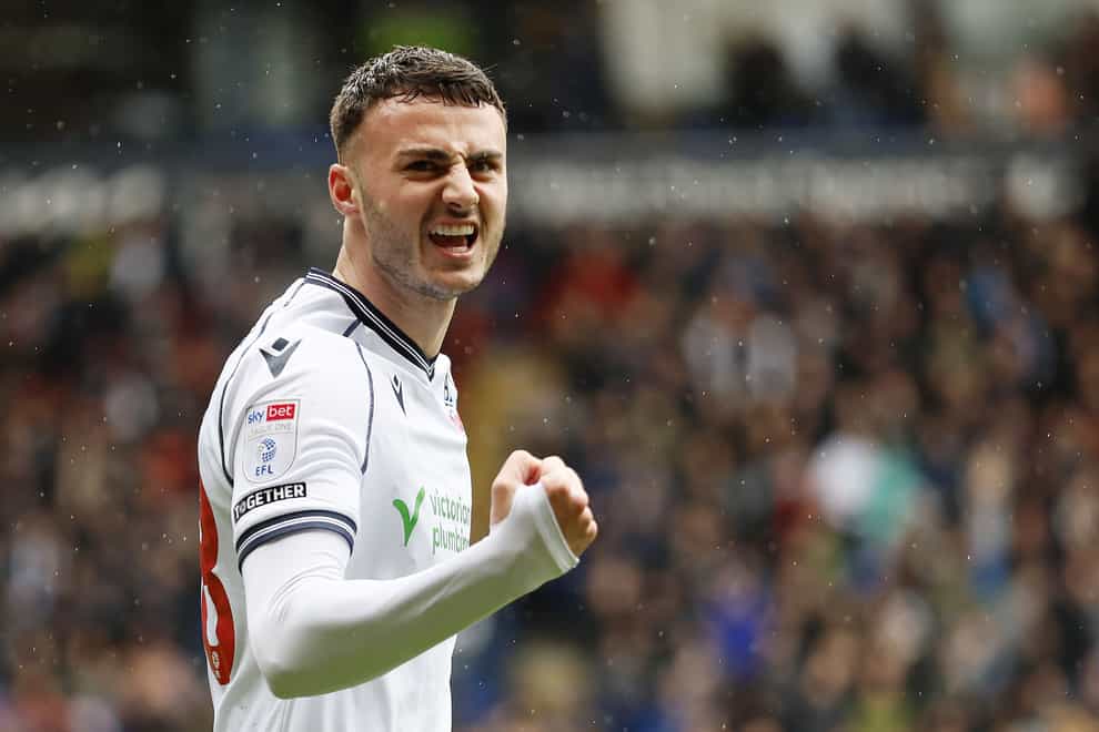 Aaron Collins’ goal set Bolton on their way to a 2-0 win over Port Vale (Richard Sellers/PA).