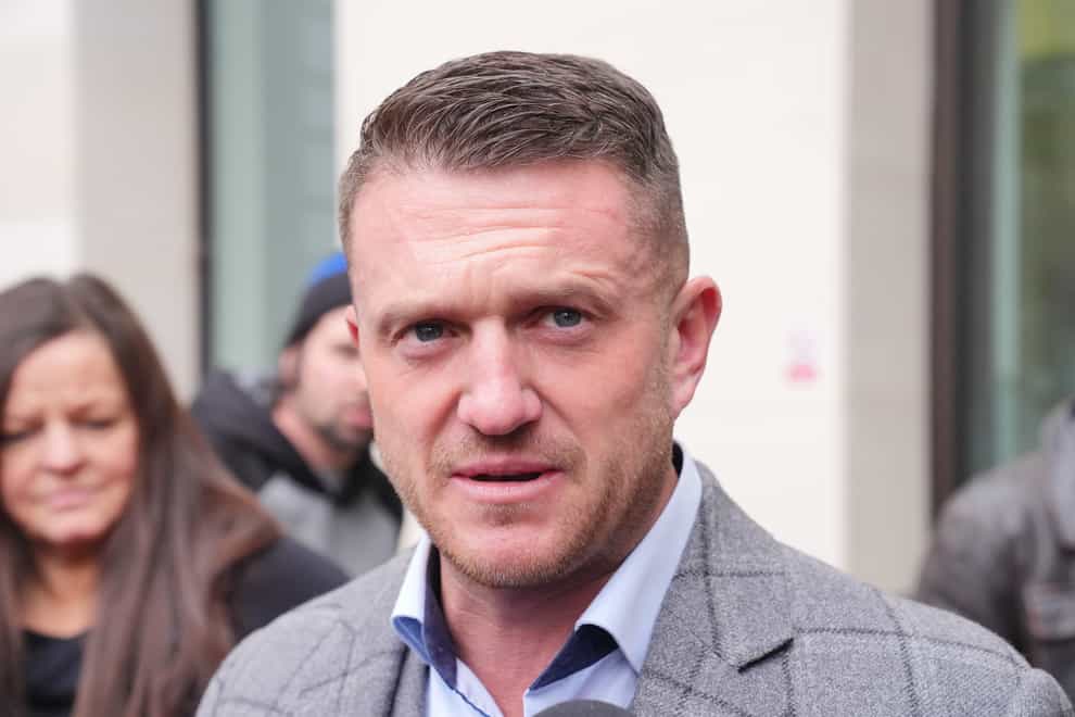 Tommy Robinson, real name Stephen Yaxley Lennon, outside Westminster Magistrates’ Court (Jonathan Brady/PA)
