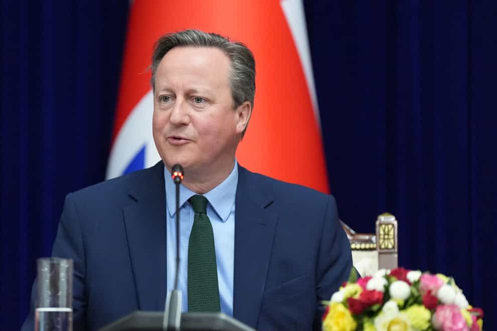 Foreign Secretary Lord David Cameron speaks during a press conference in Bishkek in Kyrgyzstan during his five-day tour of the Central Asia region (Stefan Rousseau/PA)